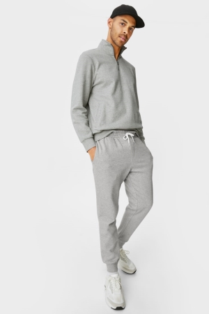 C&A Joggers With Organic Bomull Långbyxor Herr Grå | UQYKR-7435