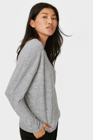 C&A Jumpers Dam Ljusgrå | XWUMC-8296