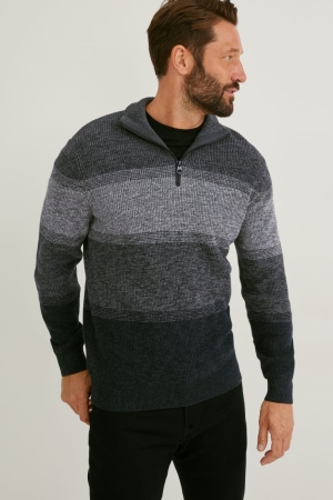 C&A Jumpers Herr Grå | WXFEY-3786