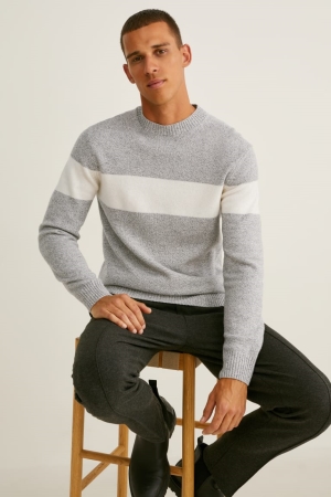 C&A Jumpers Herr Ljusgrå | XRGMA-5843