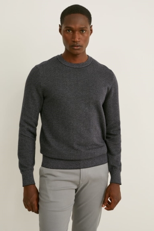 C&A Jumpers Herr Svarta Mörkgrå | VORZB-2509