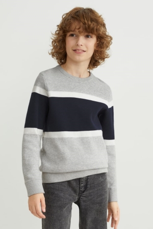 C&A Jumpers Tjej Grå Mörkblå | WUDKM-7569