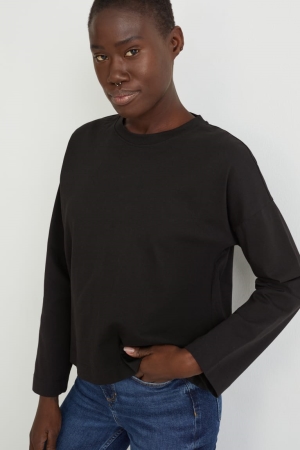 C&A Long Sleeve Blast Dam Svarta | GAHFJ-8257