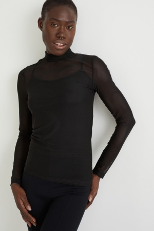 C&A Long Sleeve Blast Dam Svarta | KAFBI-5930