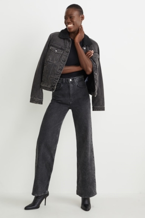 C&A Loose Fit High Midja Lycra® Recycled Jeans Dam Blå Grå | IKTWM-3170