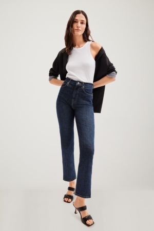 C&A Made In Eu Hetero High Midja Organic Bomull Jeans Dam Blå | YBRWJ-7145