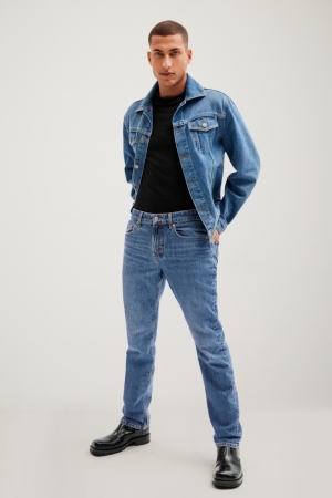 C&A Made In Eu Hetero Organic Bomull Jeans Herr Blå | RXAFD-0938