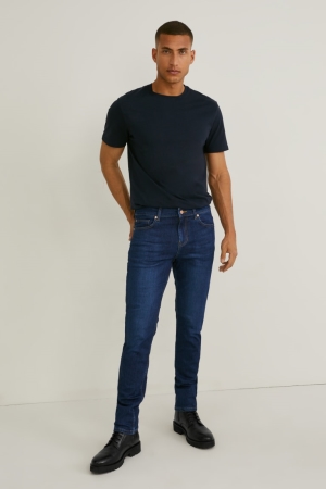 C&A Made In Eu Slim Organic Bomull Jeans Herr Blå | TSCWU-7641