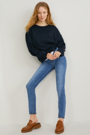 C&A Mager High Midja Jeans Dam Blå Ljusblå | SBXGA-5463