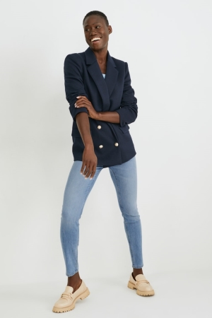 C&A Mager High Midja Shaping Recycled Jeans Dam Blå Ljusblå | HALMF-7693