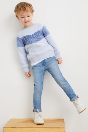 C&A Mager Jeans Pojke Blå Ljusblå | QGOVX-0285