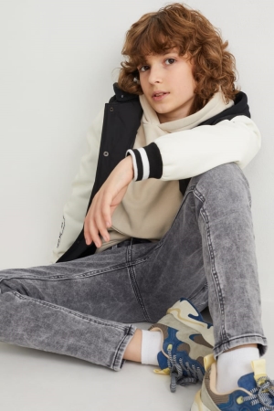 C&A Mager Jog Denim Jeans Pojke Blå Grå | HQGWN-7985