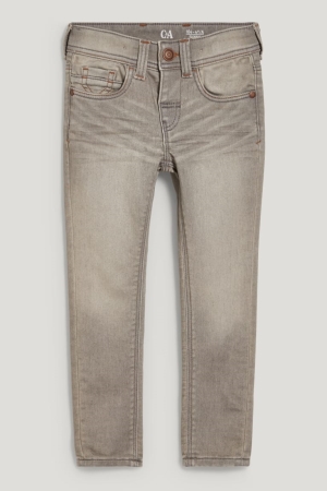 C&A Mager Jog Denim Lycra® Organic Bomull Jeans Pojke Blå Ljusgrå | EOVUK-7381