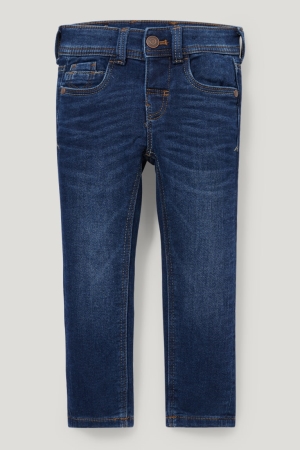 C&A Mager Jog Denim Organic Bomull Jeans Pojke Blå Mörkblå | VZDFY-6780