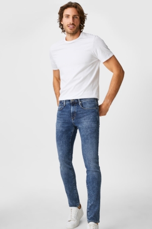 C&A Mager Lycra® Jeans Herr Blå | AUBGP-7942