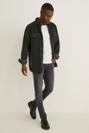 C&A Mager Lycra® Jeans Herr Grå | JXMHW-0143
