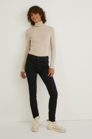 C&A Mager Mid-rise Midja Shaping Lycra® Recycled Jeans Dam Svarta | WGEQK-2715