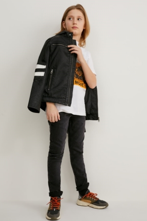 C&A Mager Organic Bomull Jeans Pojke Svarta | ZLFMG-5219