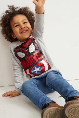 C&A Marvel Long Sleeve Blast Pojke Ljusgrå | AILJM-8579