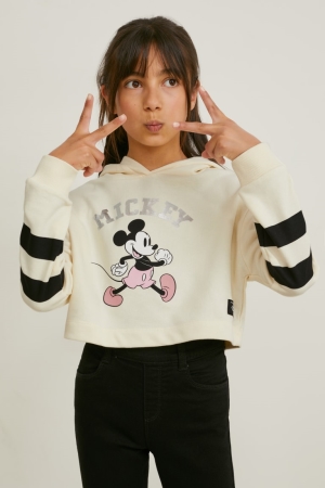 C&A Mickey Mouse Set And 2 Piece Hoodie Tjej Creme | KVHCP-8436