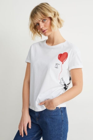 C&A Mickey Mouse T-shirt Dam Vita | KZJOA-7041