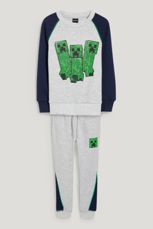 C&A Minecraft Set And Joggers 2 Piece Tröjor Tjej Ljusgrå | AWHYS-6253