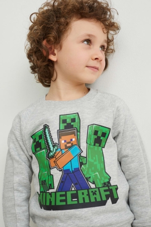 C&A Minecraft Tröjor Tjej Ljusgrå | NIKBJ-0391