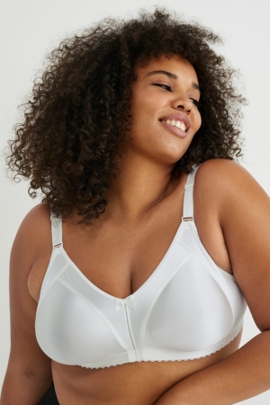 C&A Minimiser Bra Shiny Underkläder Dam Vita | RCEQO-8692