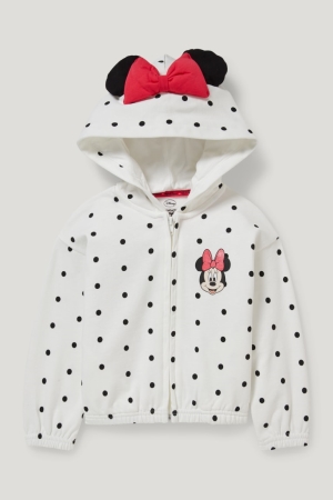 C&A Minnie Mouse Zip-through With Hood Polka Dot Tröjor Tjej Vita | RATDG-2415