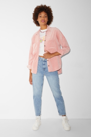C&A Mom High Midja Lycra® Jeans Dam Blå Ljusblå | DRGON-0462