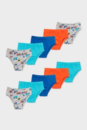 C&A Multipack Of 10 Briefs Organic Bomull Underkläder Pojke Orange Turkos | RTBDK-2306