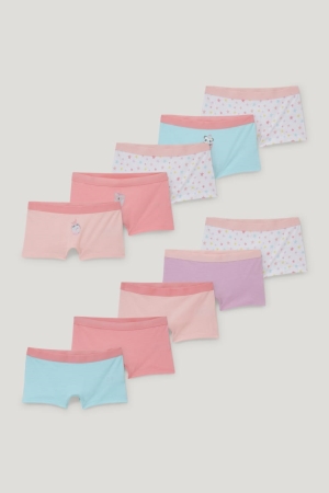 C&A Multipack Of 10 Organic Bomull Underkläder Tjej Rosa | ZHPJC-8572