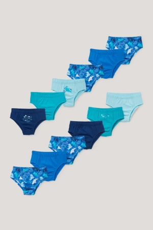 C&A Multipack Of 12 Briefs Organic Bomull Underkläder Pojke Blå | FQKTP-1786