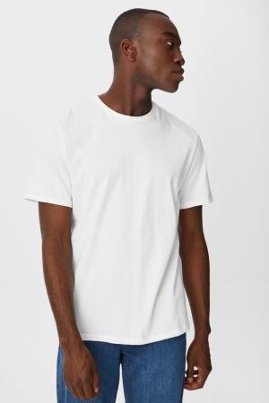 C&A Multipack Of 2Organic Bomull T-shirt Herr Vita | JTNBL-3716