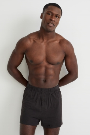 C&A Multipack Of 2 Boxer Jersey Organic Bomull Underkläder Herr Svarta | MDASY-5789