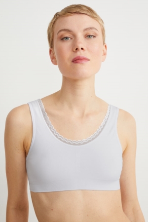 C&A Multipack Of 2 Bralette Lycra® Underkläder Dam Vita | IOVPJ-9436