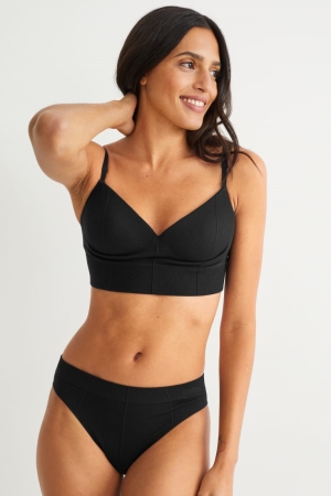 C&A Multipack Of 2 Briefs Seamless Lycra® Underkläder Dam Svarta | UWAEG-9805
