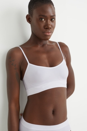 C&A Multipack Of 2 Crop Seamless Lycra® Underkläder Dam Vita | XSFIO-6798