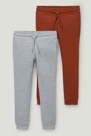 C&A Multipack Of 2 Joggers Långbyxor Pojke Ljusgrå | DUSJY-9280