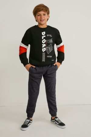 C&A Multipack Of 2 Joggers Långbyxor Pojke Svarta | RGNMC-7230