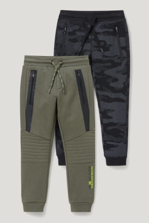 C&A Multipack Of 2 Joggers Långbyxor Pojke Gröna | VQWJI-5628