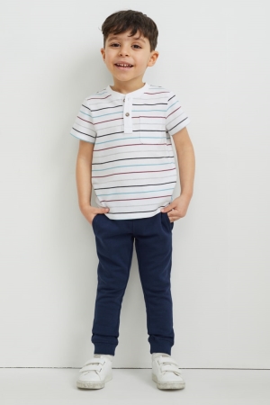 C&A Multipack Of 2 Joggers Långbyxor Pojke Mörkblå | YHQJR-7951