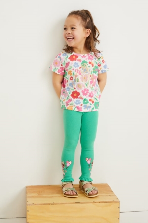 C&A Multipack Of 2 Leggings Långbyxor Tjej Gröna | EWICU-3759