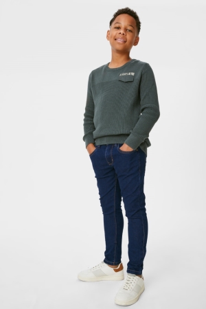 C&A Multipack Of 2 Mager Jeans Pojke Blå Mörkblå | SZJHQ-4382