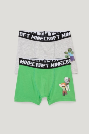 C&A Multipack Of 2 Minecraft Boxer Underkläder Pojke Ljusgröna | UGYBD-9127