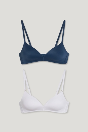 C&A Multipack Of 2 Non-wired Bra Vadderad Lycra® Underkläder Dam Vita | MVYUT-0436