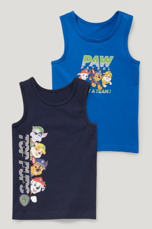 C&A Multipack Of 2 Paw Patrol Vest Organic Bomull Underkläder Pojke Mörkblå | BQRUL-7892