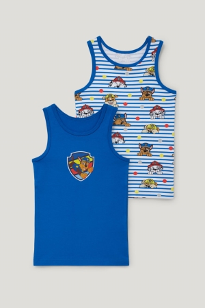 C&A Multipack Of 2 Paw Patrol Vest Organic Bomull Underkläder Pojke Mörkblå | TUPAQ-7395
