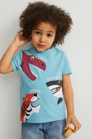 C&A Multipack Of 2 Sleeve With In-conversion Bomull T-shirt Pojke Ljusblå | RCVYX-7029