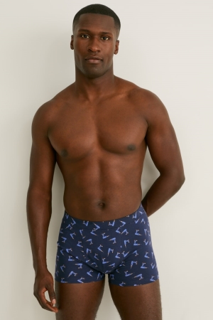 C&A Multipack Of 2 Trunks Organic Bomull Lycra® Underkläder Herr Mörkblå Grå | XQGLW-9136